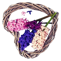 Bouquet de fleurs en forme de cœur illustrant le menu Fête des Mères de La Nouvelle Table à Varennes-Vauzelles près de Nevers